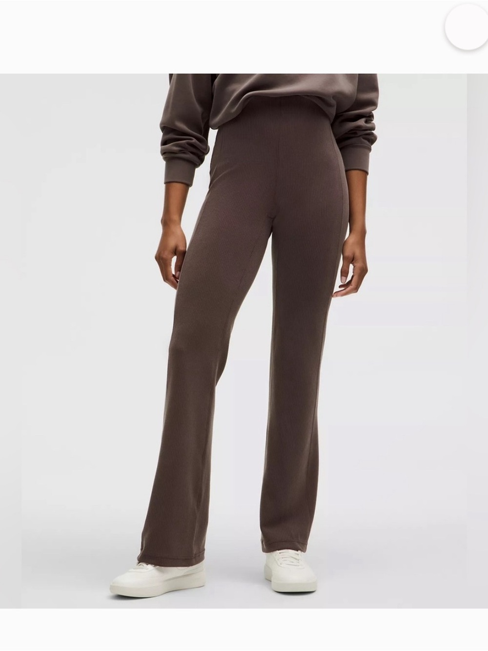 lululemon athletica Soft stream Ribbed High-Waist Wide-Leg Pants - Brown